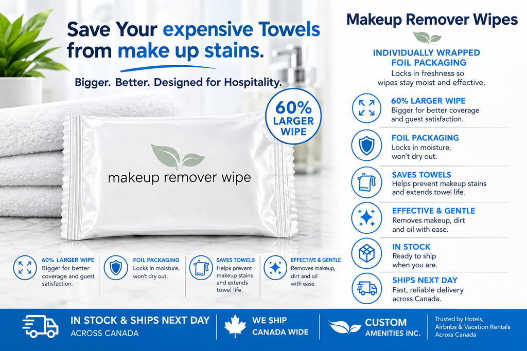 hotel makeup wipes great for vacation rentals and airbnbs