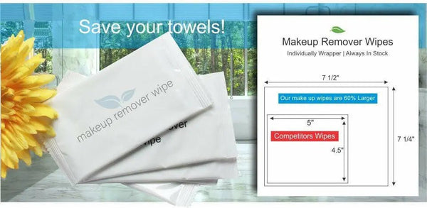 Makeup Remover Wholesale Wipes for Hotels 100pk - Branded Amenities by Custom Amenities Inc.
